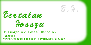 bertalan hosszu business card