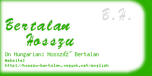 bertalan hosszu business card